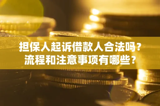 武汉担保人起诉借款人合法吗？流程和注意事项有哪些？