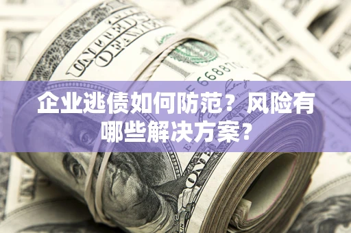 武汉企业逃债如何防范？风险有哪些解决方案？