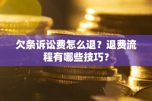 武汉欠条诉讼费怎么退？退费流程有哪些技巧？