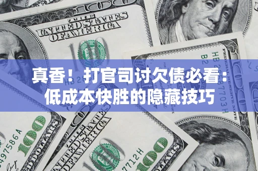 武汉真香！打官司讨欠债必看：低成本快胜的隐藏技巧
