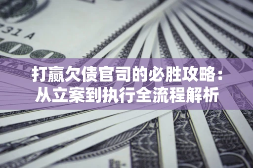 武汉打赢欠债官司的必胜攻略：从立案到执行全流程解析
