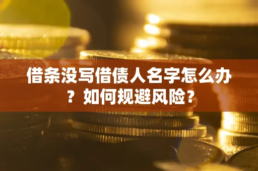 武汉借条没写借债人名字怎么办？如何规避风险？