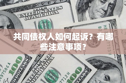 武汉共同债权人如何起诉？有哪些注意事项？